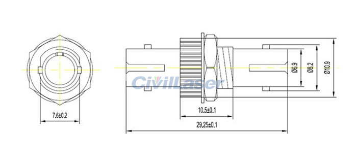 ST Optical Fiber Coupler Connector Singal Mode Flange Plate